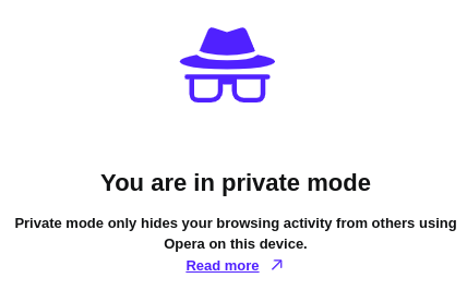 The logo shown on the landing page for "private mode" in Opera.